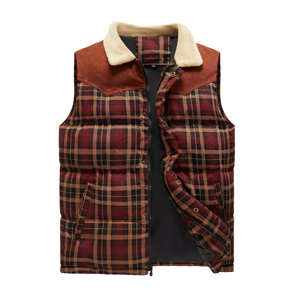 Gilet en cuir pour homme, style randonnée