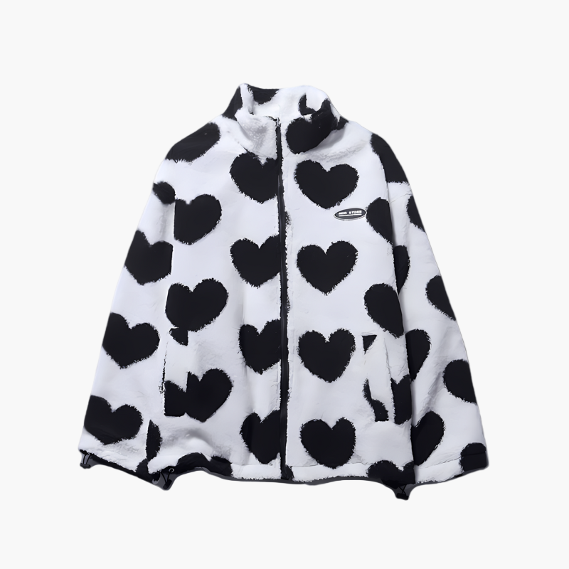 Veste polaire élégante avec motif cœur