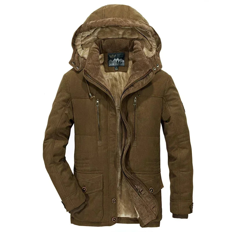 Robe d'hiver élégante en coton avec capuche pour hommes