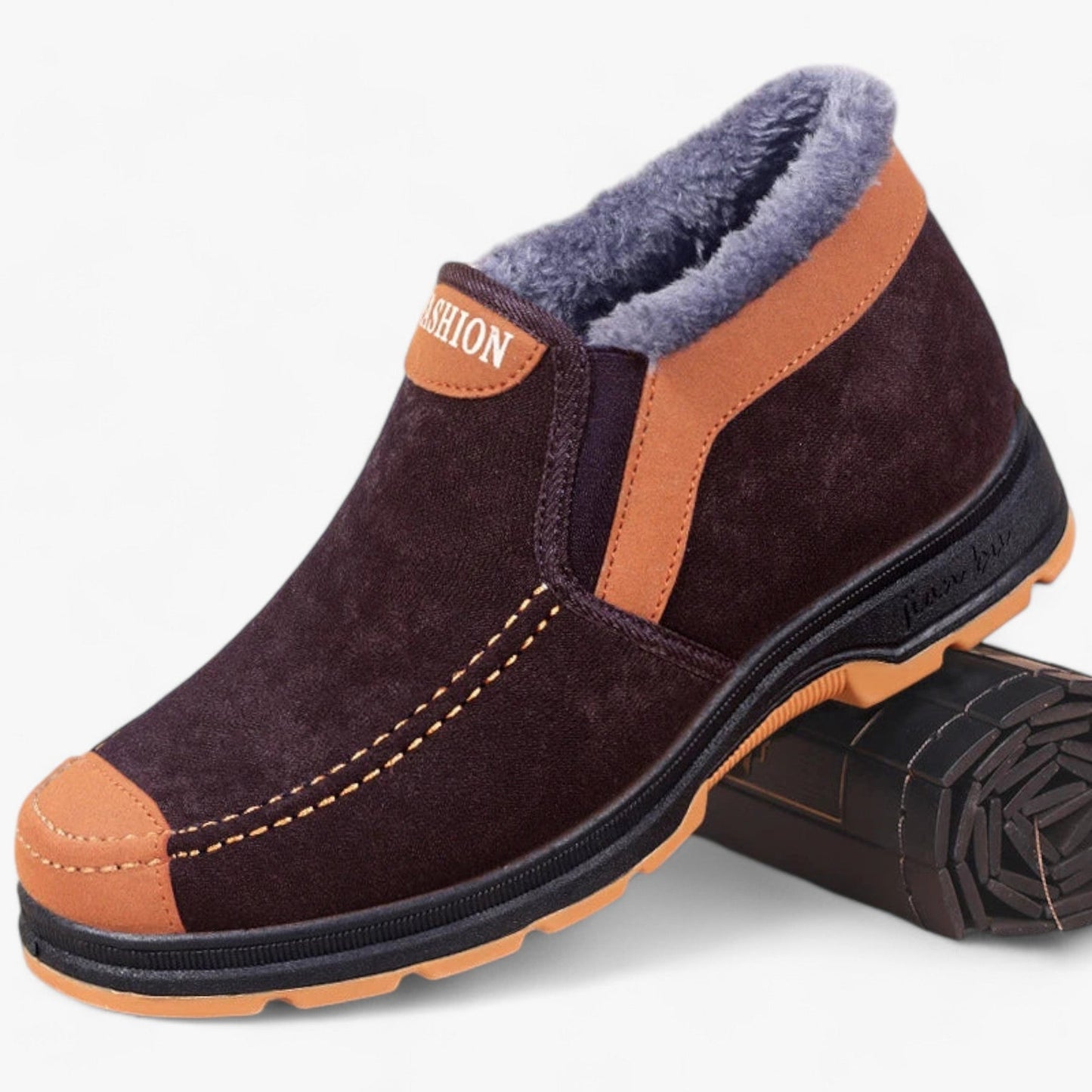 Chaussures d'hiver homme doublées polaire antidérapantes