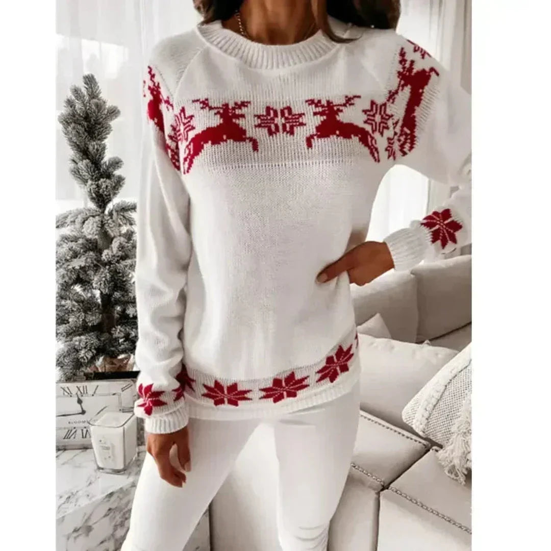 Pull de Noël femme renne chaud