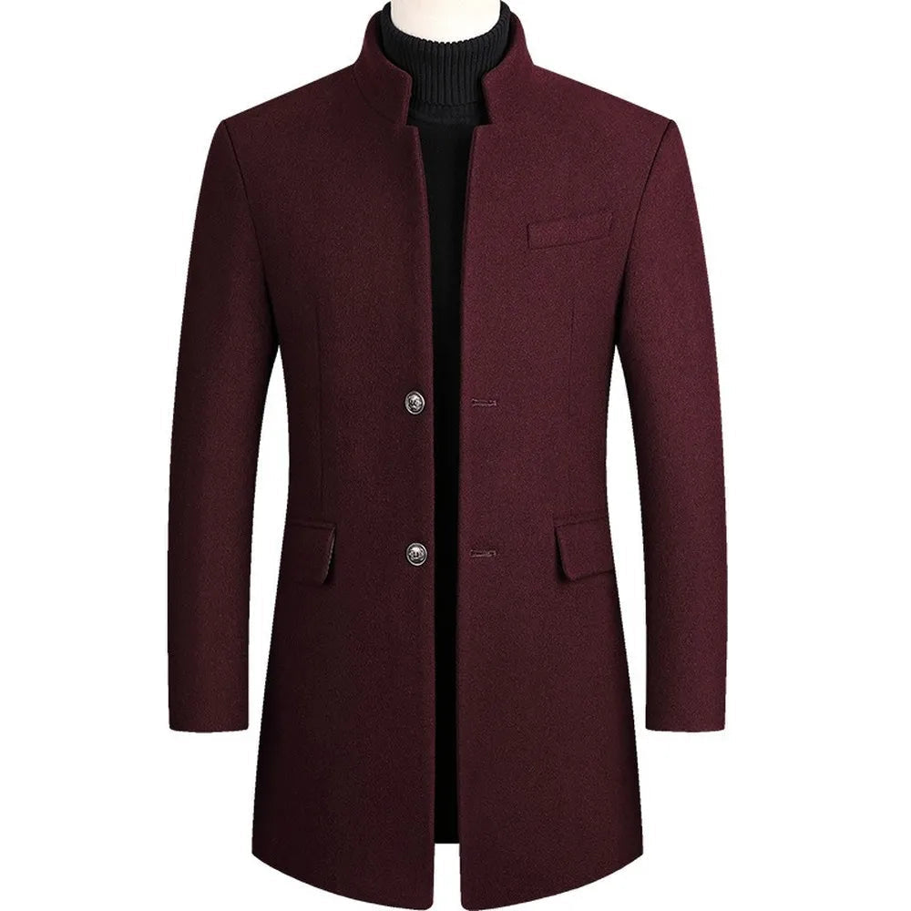 Trench-coat élégant classique pour homme, coupe droite