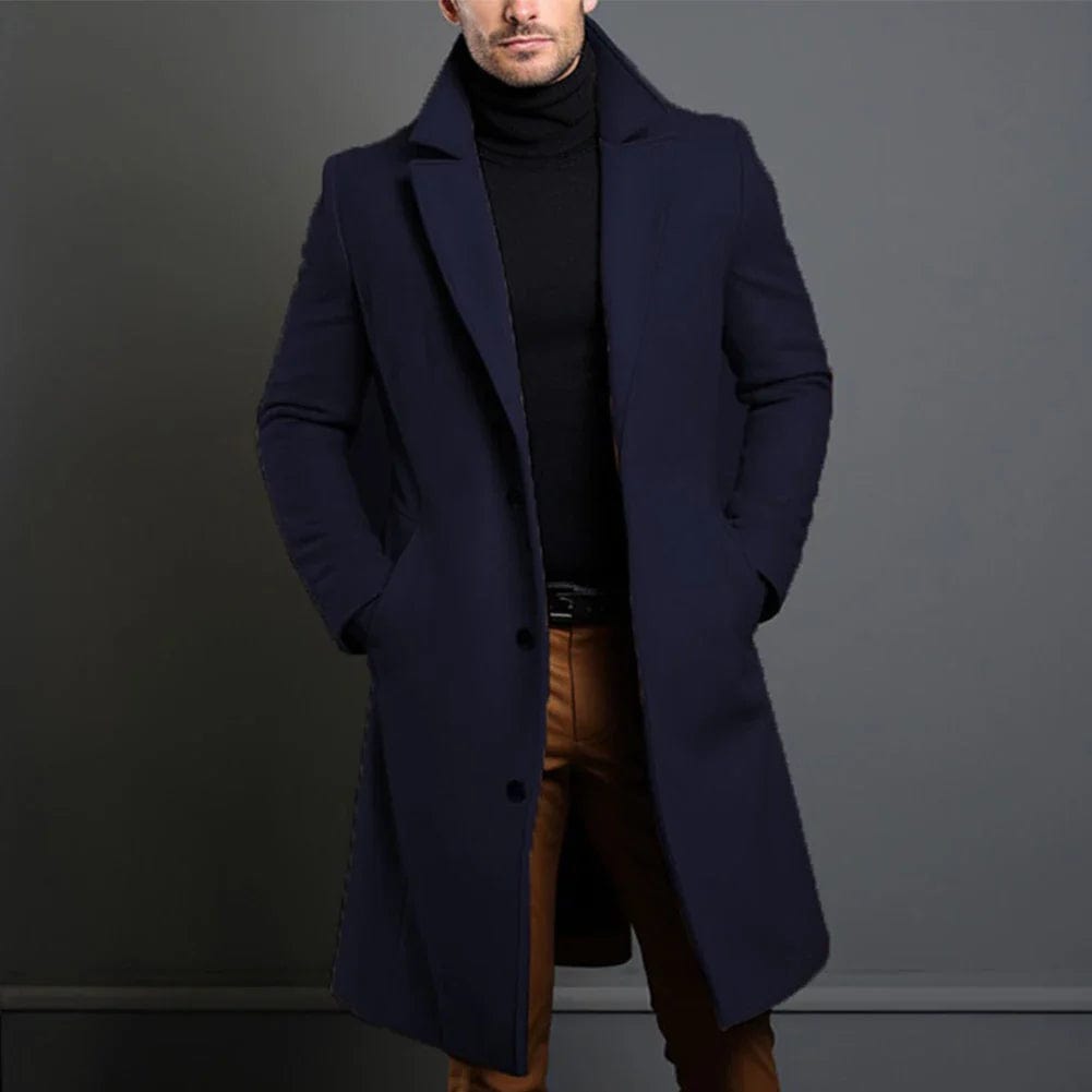 Manteau d'hiver élégant pour homme, coupe droite