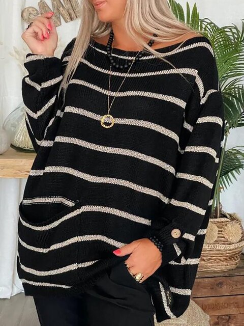 Pull rayé élégant pour femme moderne
