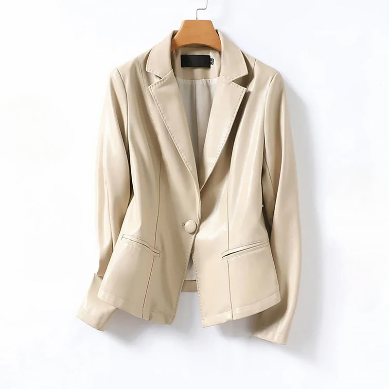 Blazer en cuir élégant pour femme