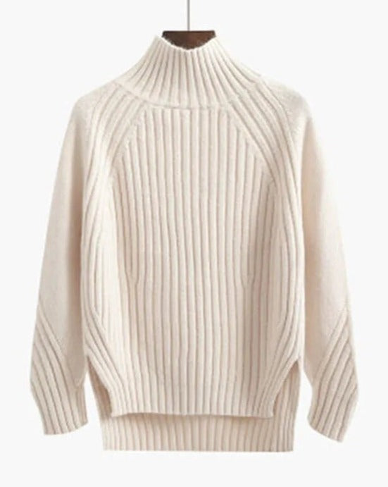 Pull pour femme chaud côtelé look hivernal
