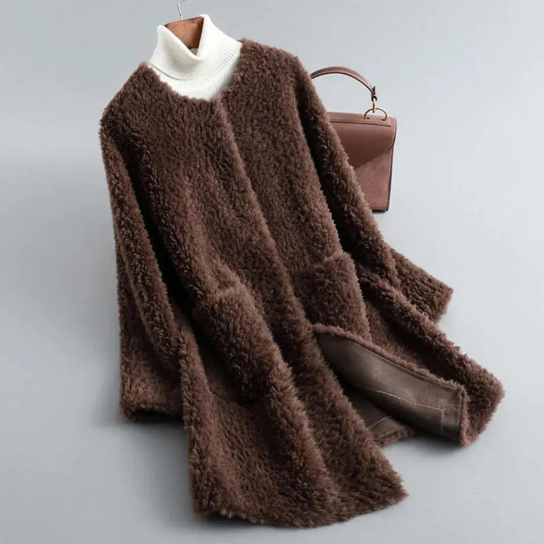 Manteau de luxe en peau d'agneau pour femme