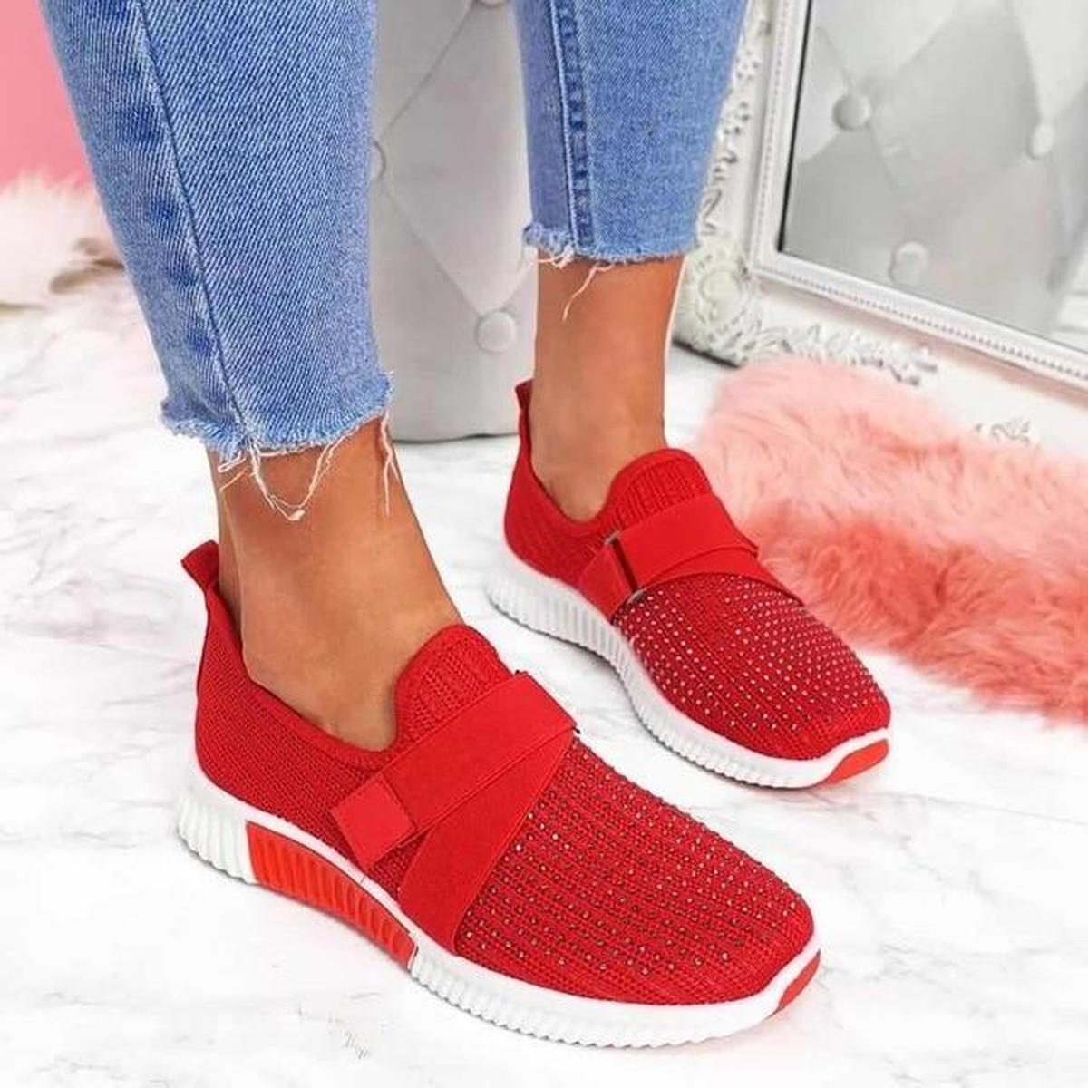 Chaussures de sport femme modernes à lacets élastiques