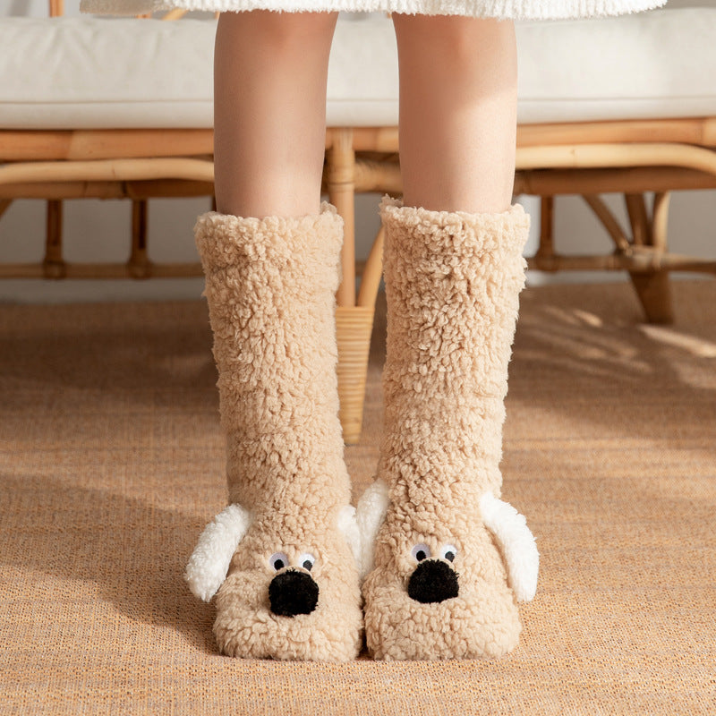 Chaussons en peluche chauds pour l'hiver