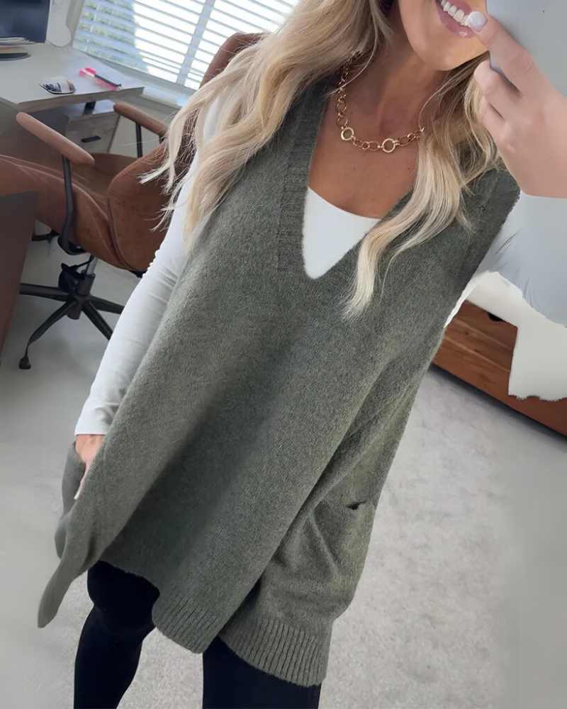 Gilet en maille souple pour femme