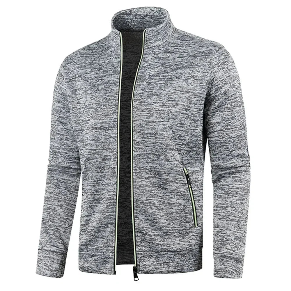 Cardigan zippé homme à manches longues, veste respirante avec fermeture éclair