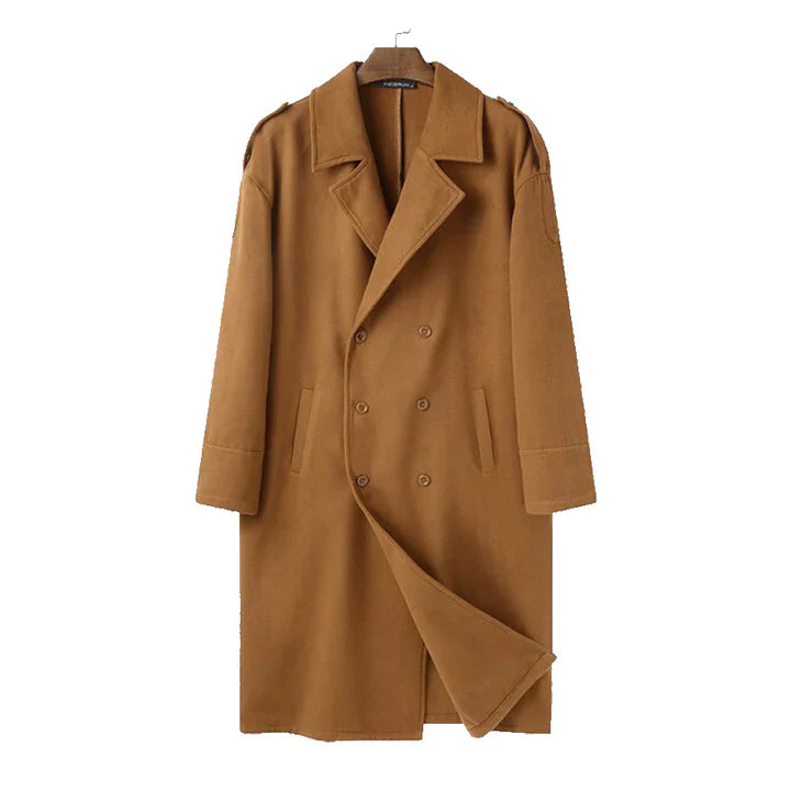 Long manteau pour homme coupe décontractée moderne