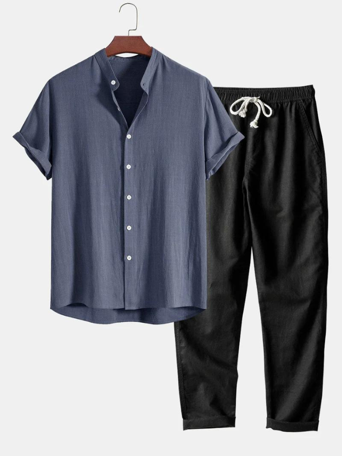 Pantalon de lin à manches courtes pour homme, été