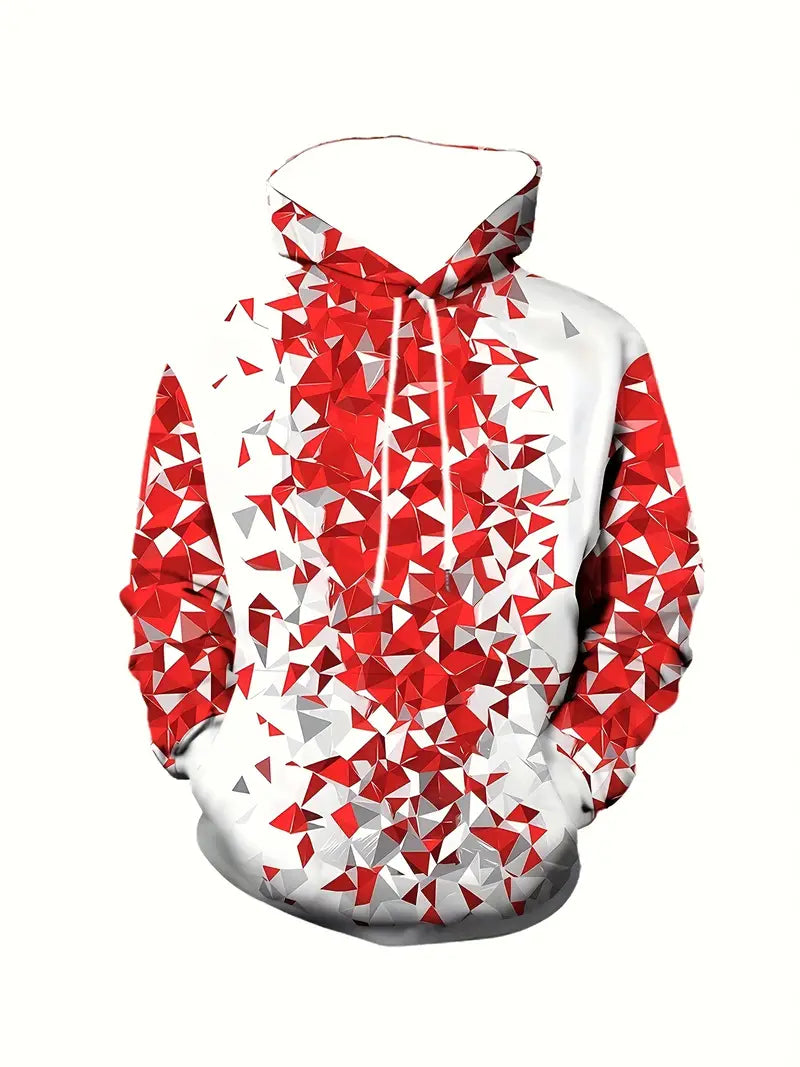 Sweat à capuche pour homme motif géométrique