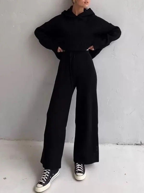 Ensemble Sweat à Capuche et Pantalon Rayé pour Femme
