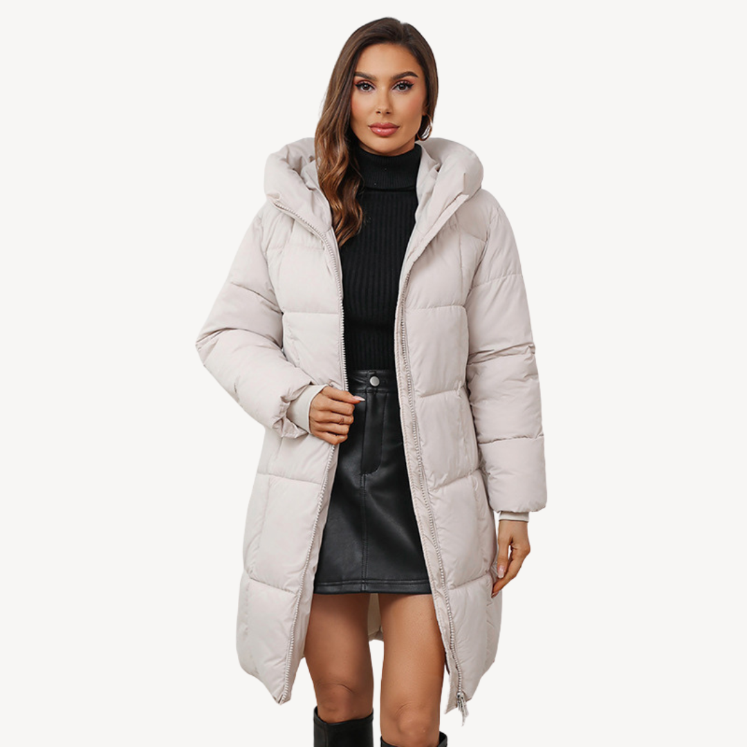 Parka chaud en duvet pour femme avec capuche