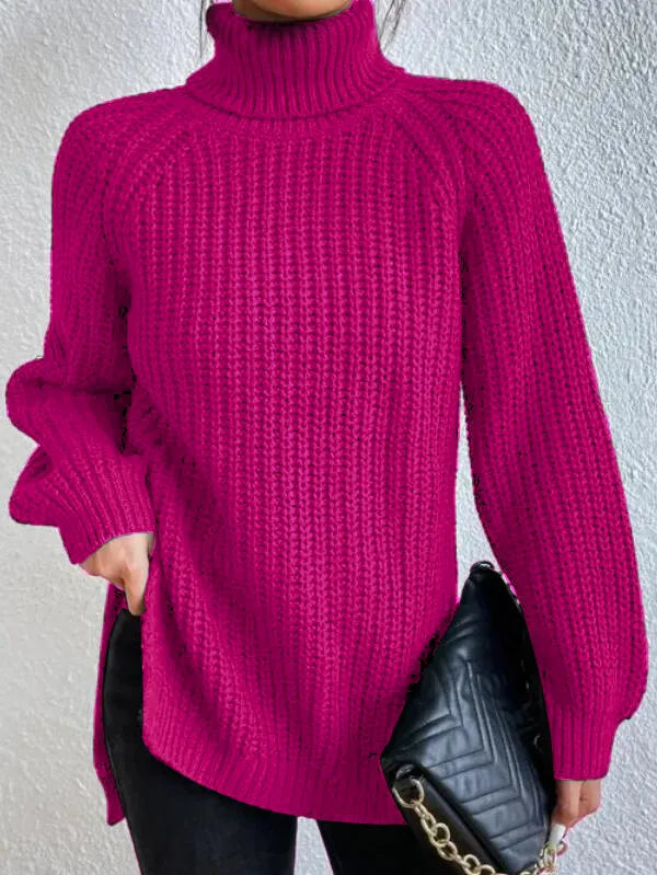 Pull col roulé doux et moderne pour femme