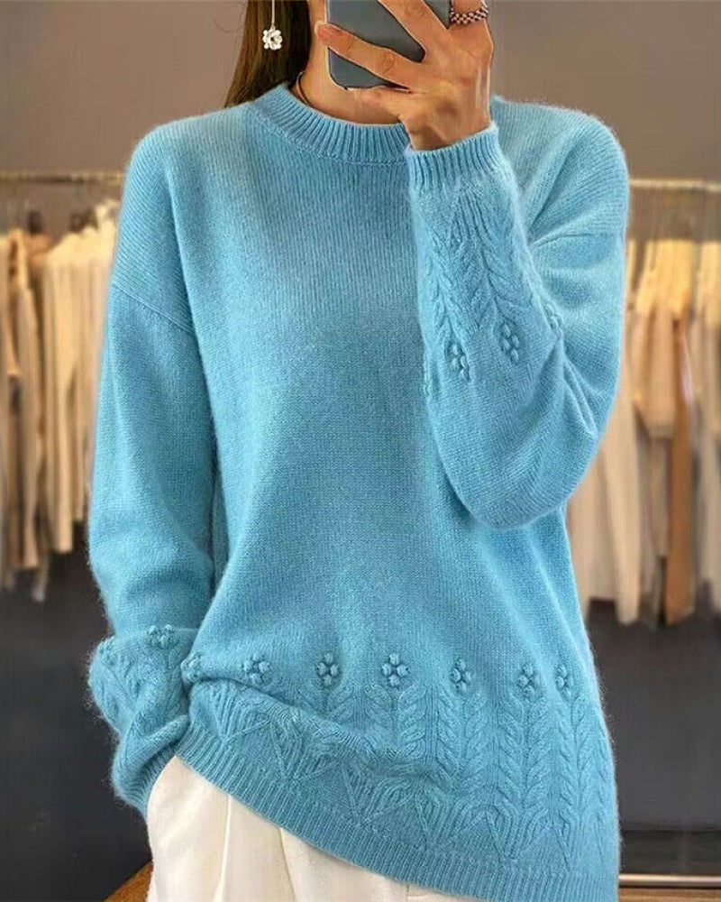 Pull stylé uni esprit rétro chic
