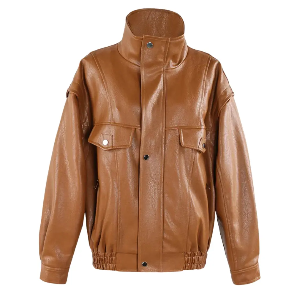 Blouson en cuir matelassé élégant pour femme