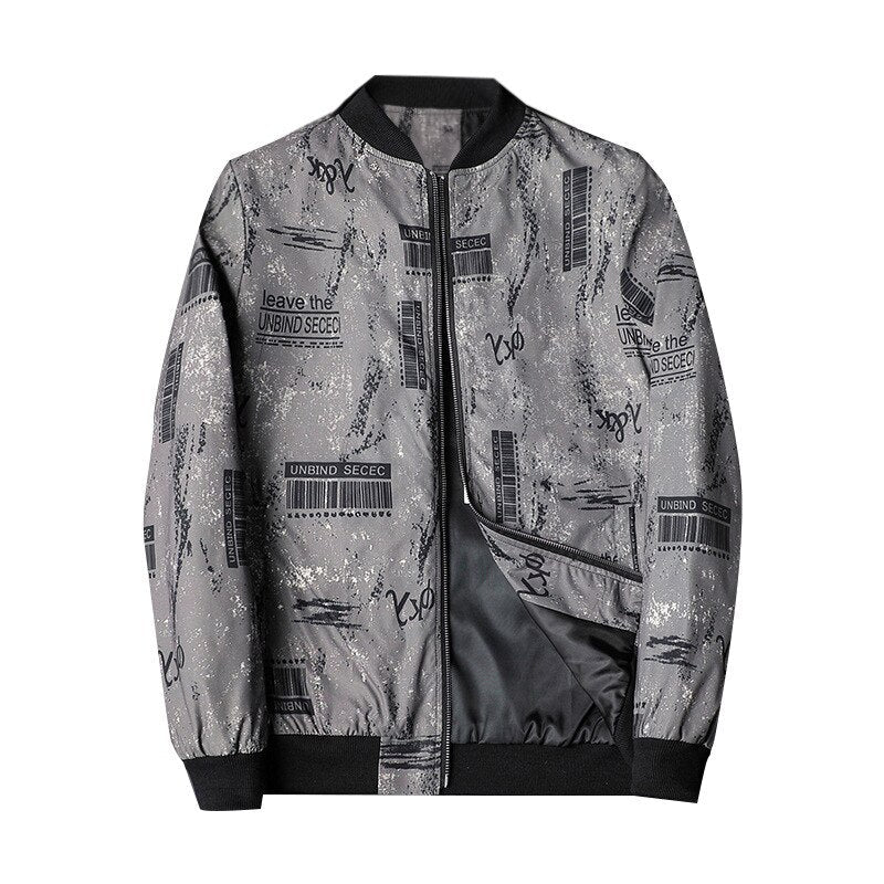Bomber blouson stylé pour homme - Motif abstrait
