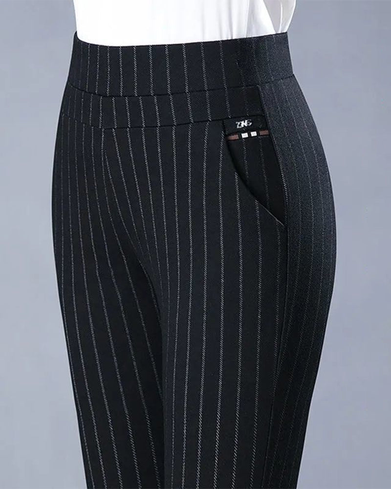Pantalon femme de haute qualité, taille haute avec poches