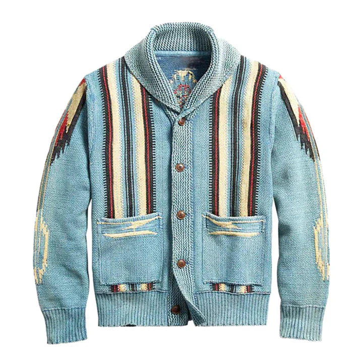 Gilet en maille homme, style vintage jacquard