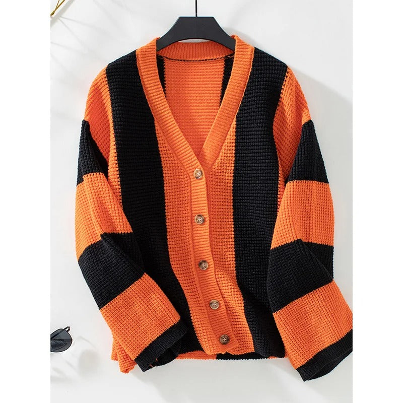 Gilet oversized rayé pour femmes