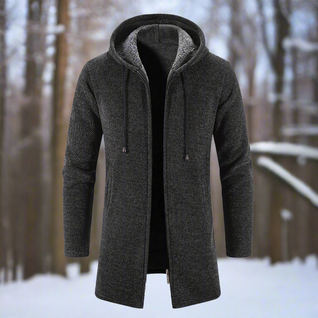 Veste d'hiver mi-longue à capuche chaude et isolée