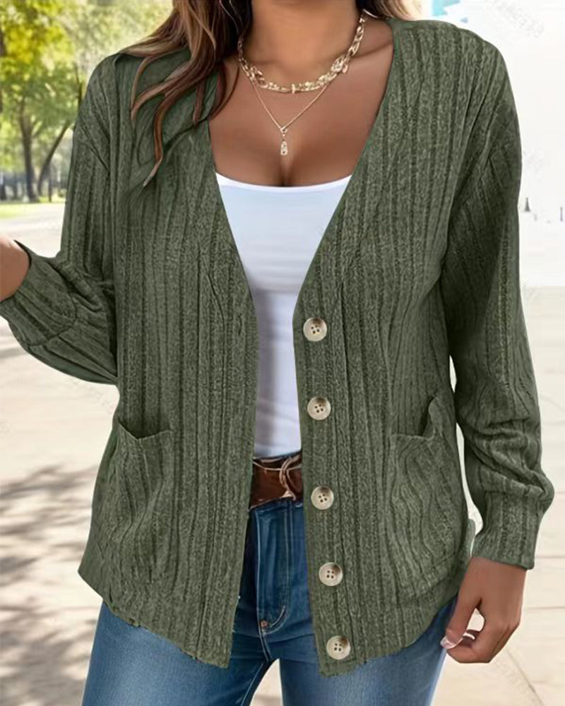 Manteau Femme Manches Longues Col en V