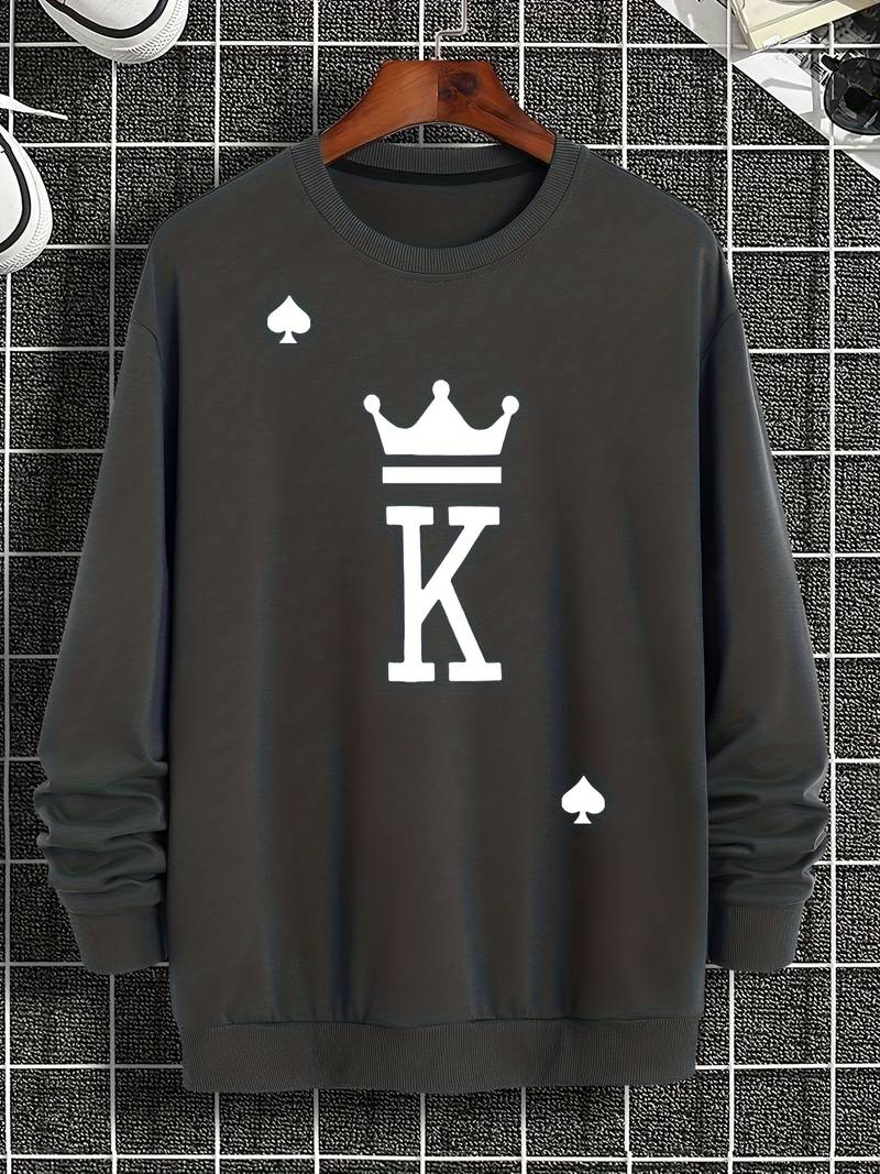 Pull-over homme motif «King» tendance