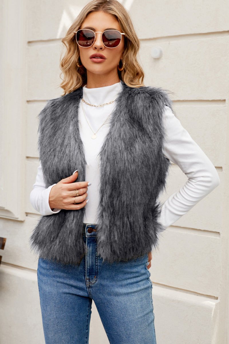 Gilet élégant en fausse fourrure Doux et intemporel