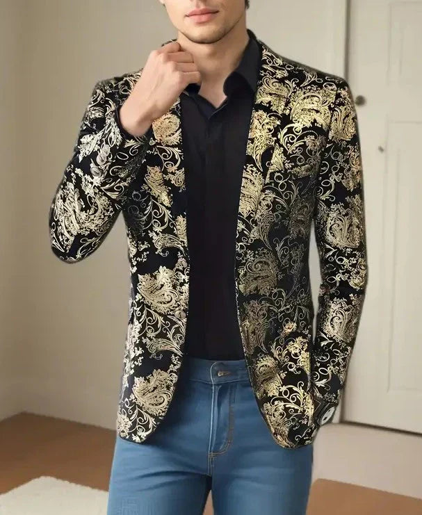 Blazer élégant pour homme à motif baroque