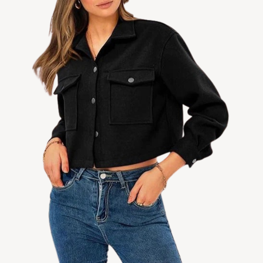 Veste courte élégante à boutons pour femme