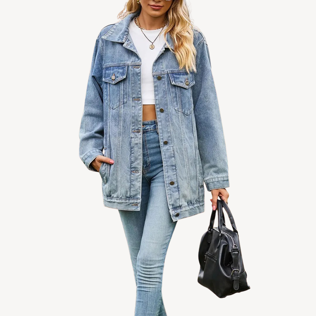 Robe-veste élégante en jean pour femme