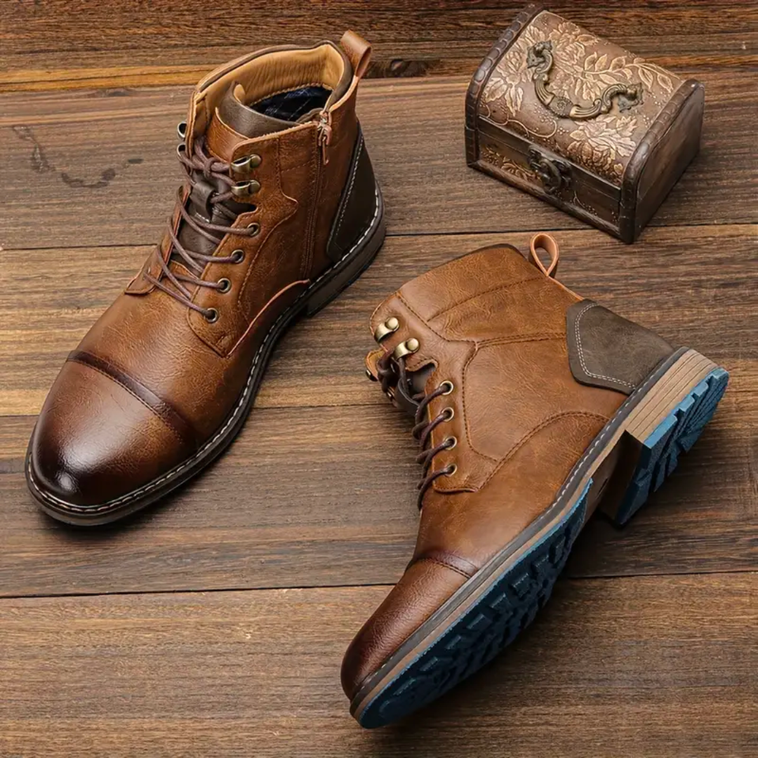 Herren Stiefeletten Klassisch Runder Zehenbereich - IdealeKleiden