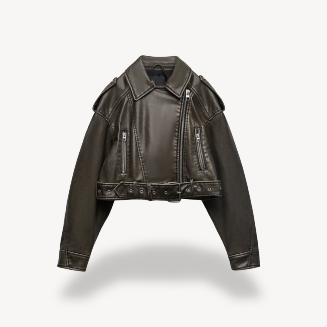 Blouson de moto en cuir pour femme