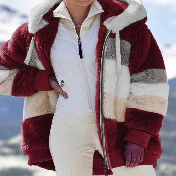 Veste à capuche tendance design Color Block