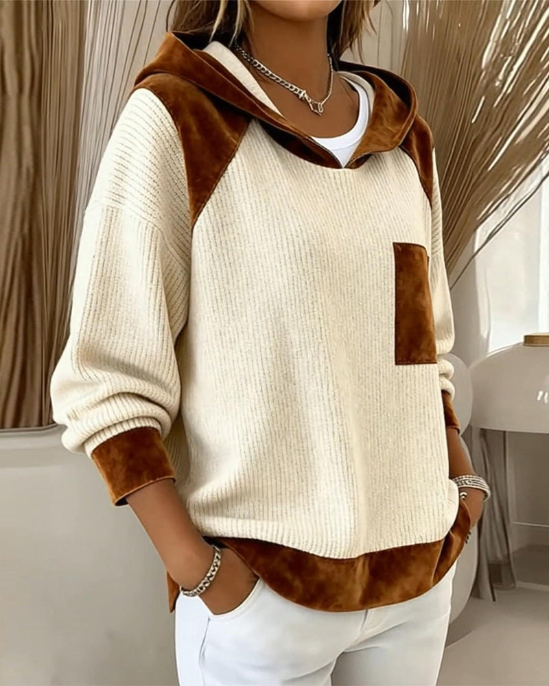 Kapuzenpullover Farbblock Relaxed Style - IdealeKleiden