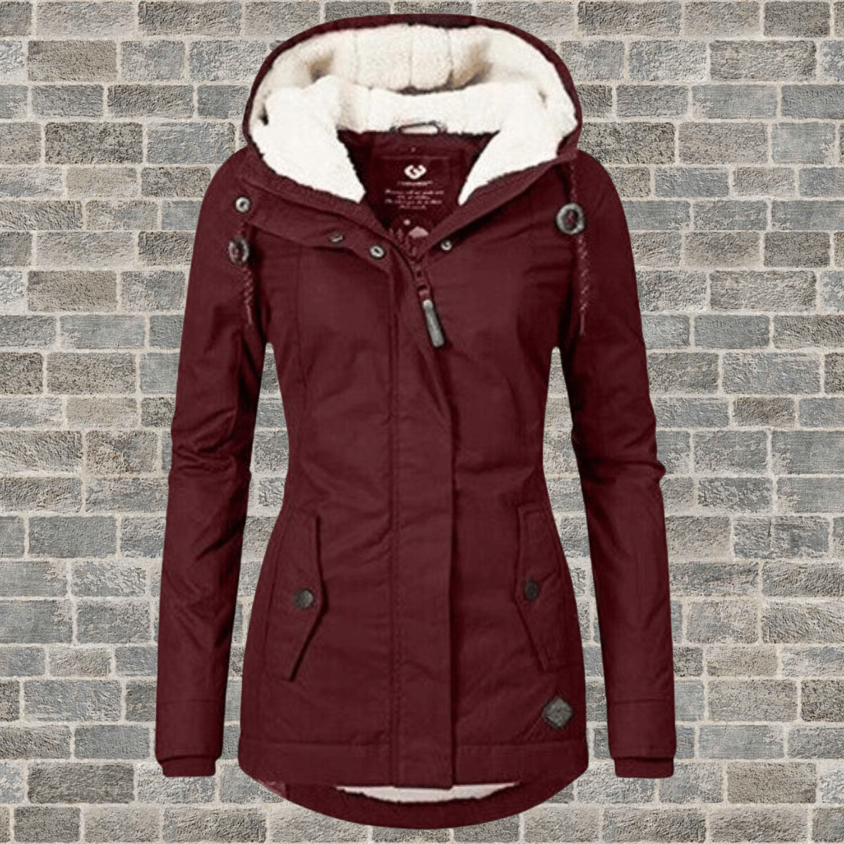 Parka long d'hiver pour femme avec garniture de fourrure de luxe