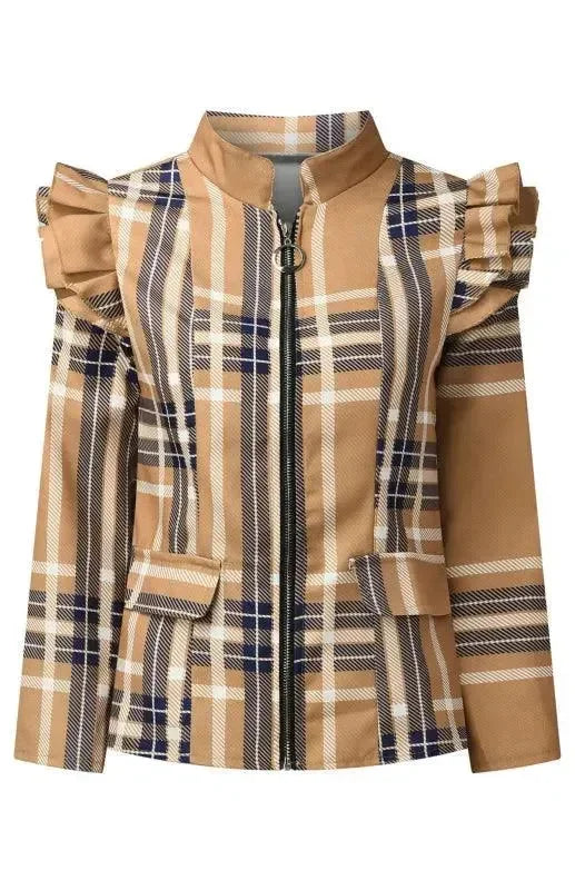 Manteau court femme décontracté Imprimé Moderne