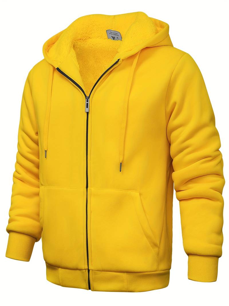 Pull à capuche uni avec fermeture éclair moderne