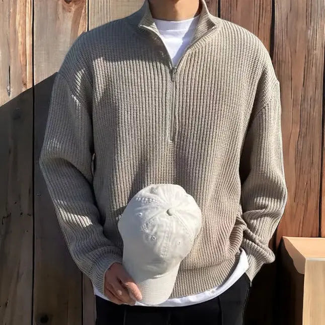 Pull élégant pour homme - Classique - Col zippé