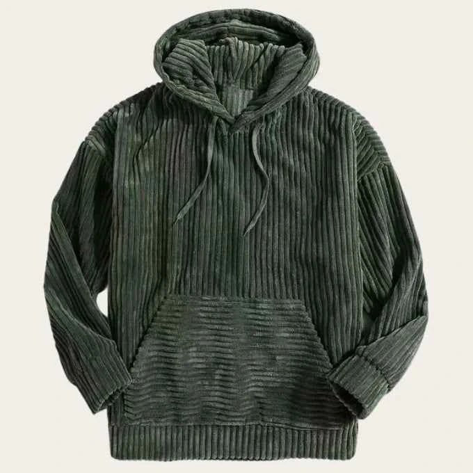 Blouson homme en velours côtelé à capuche