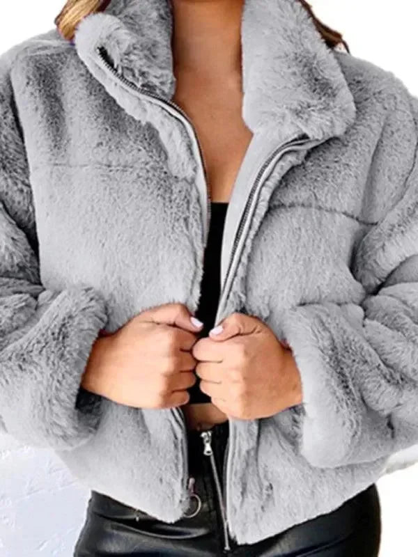 Veste polaire courte confortable pour femme