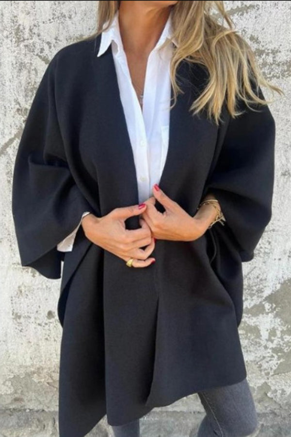 Veste élégante pour femme col en V coupe cape