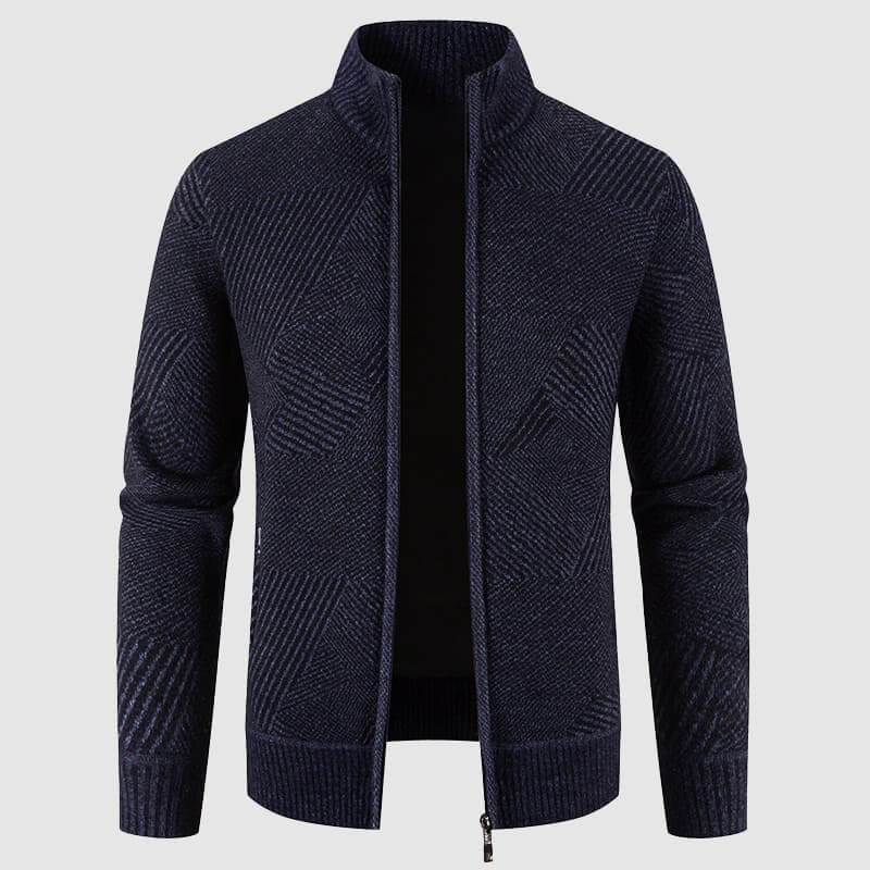 Cardigan veste élégante pour homme motif géométrique