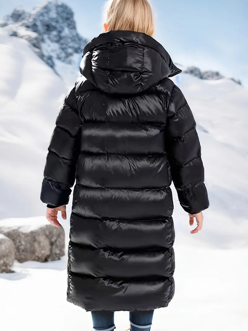 Kinder Wintermantel Lang Kapuze Mädchen - IdealeKleiden