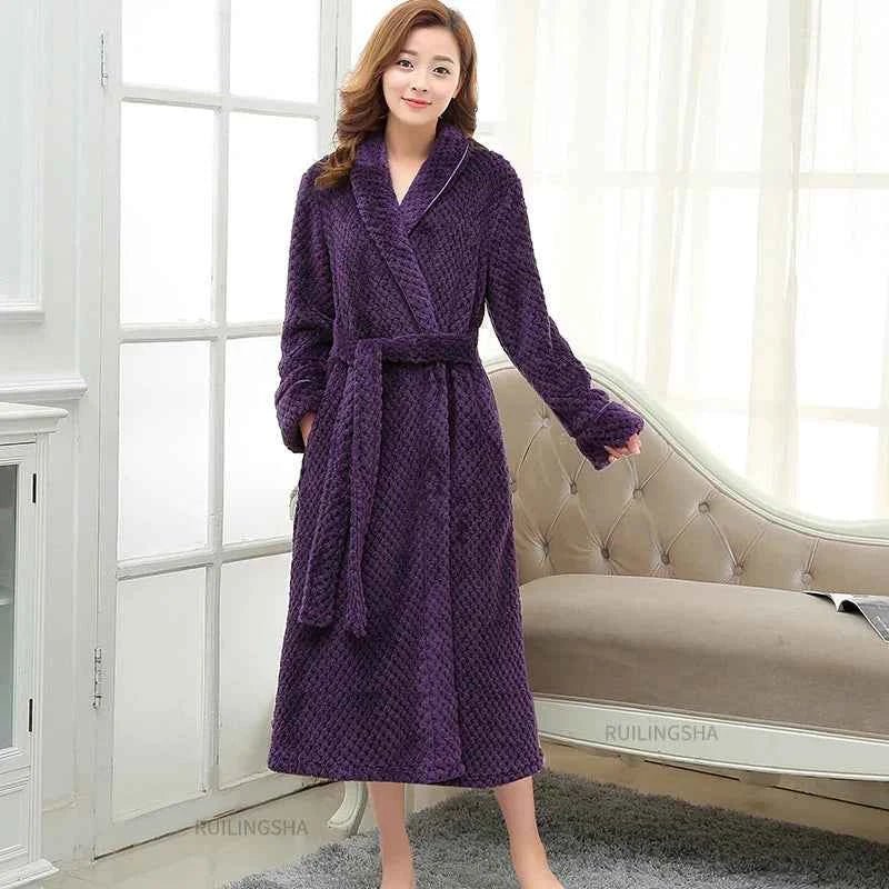 Robe de chambre femme polaire douce