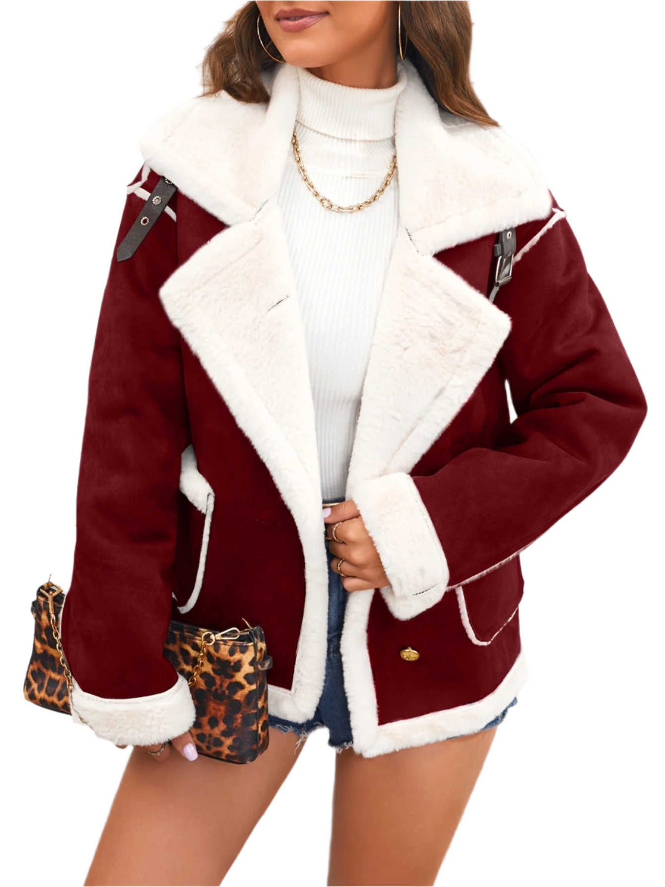 Élégante veste d'hiver pour femme aspect nounours