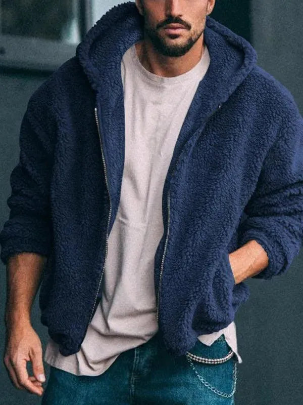 Veste d'hiver homme double capuche chaude et isolée